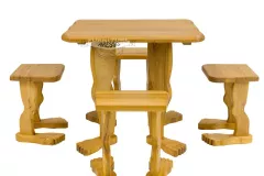 Holzgarnitur-mit-menschliche-Fussbeinen